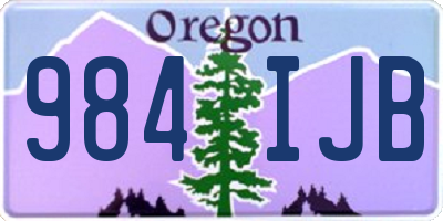 OR license plate 984IJB
