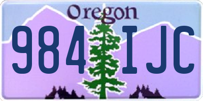 OR license plate 984IJC