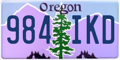 OR license plate 984IKD