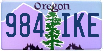 OR license plate 984IKE