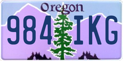 OR license plate 984IKG