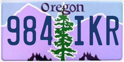 OR license plate 984IKR