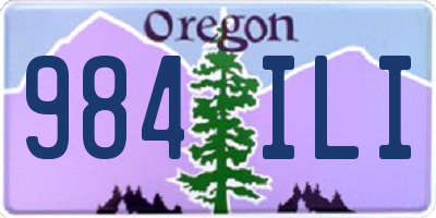 OR license plate 984ILI