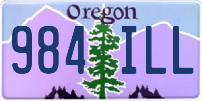 OR license plate 984ILL