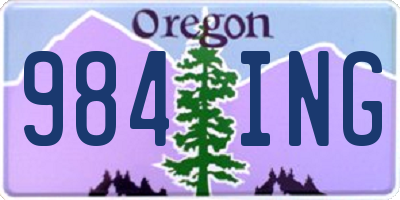 OR license plate 984ING