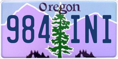 OR license plate 984INI
