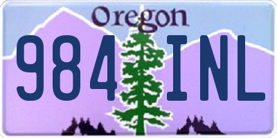 OR license plate 984INL