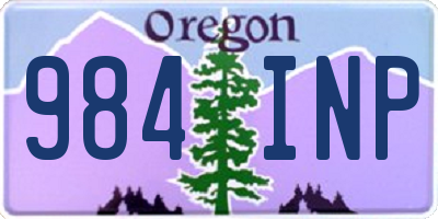 OR license plate 984INP