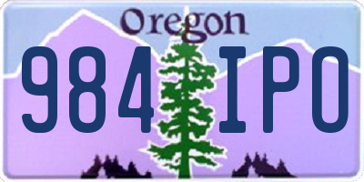 OR license plate 984IPO