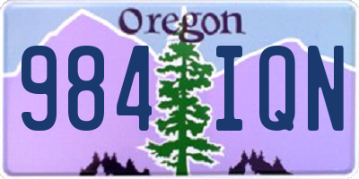 OR license plate 984IQN