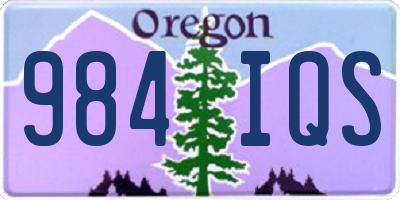 OR license plate 984IQS