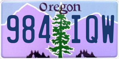 OR license plate 984IQW