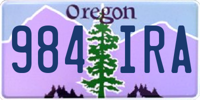 OR license plate 984IRA