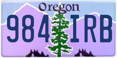 OR license plate 984IRB
