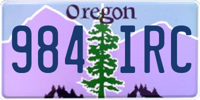 OR license plate 984IRC