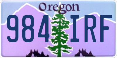 OR license plate 984IRF