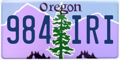 OR license plate 984IRI