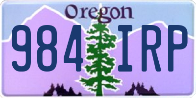 OR license plate 984IRP