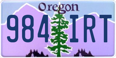 OR license plate 984IRT