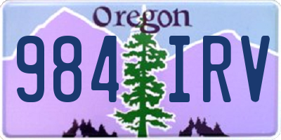 OR license plate 984IRV