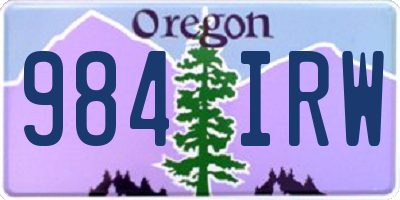 OR license plate 984IRW