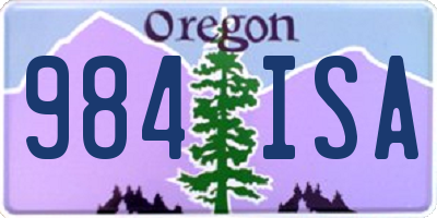 OR license plate 984ISA