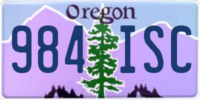OR license plate 984ISC
