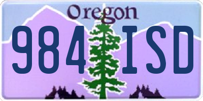 OR license plate 984ISD