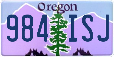OR license plate 984ISJ