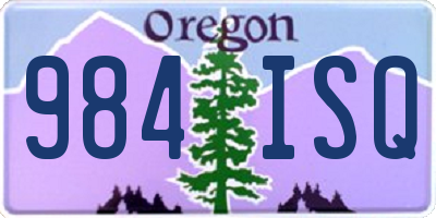 OR license plate 984ISQ