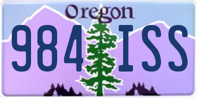 OR license plate 984ISS