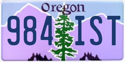 OR license plate 984IST