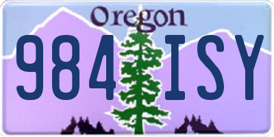 OR license plate 984ISY