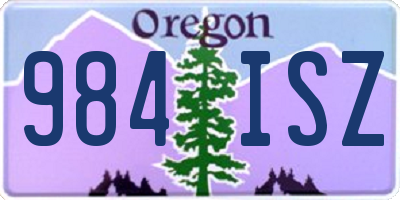 OR license plate 984ISZ