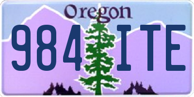 OR license plate 984ITE