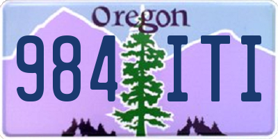 OR license plate 984ITI