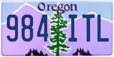 OR license plate 984ITL