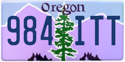 OR license plate 984ITT