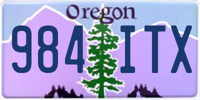 OR license plate 984ITX