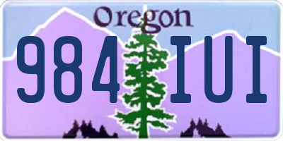 OR license plate 984IUI