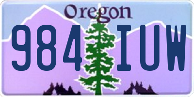 OR license plate 984IUW
