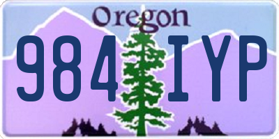 OR license plate 984IYP