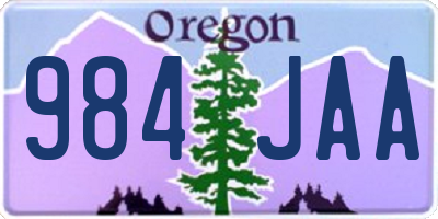 OR license plate 984JAA