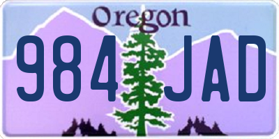 OR license plate 984JAD