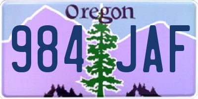 OR license plate 984JAF