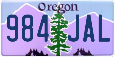 OR license plate 984JAL