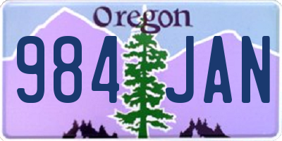 OR license plate 984JAN