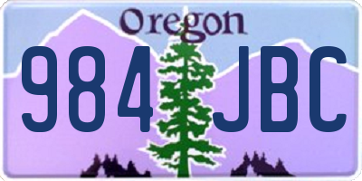 OR license plate 984JBC