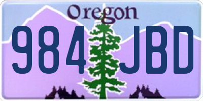 OR license plate 984JBD