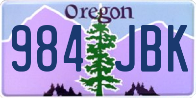 OR license plate 984JBK